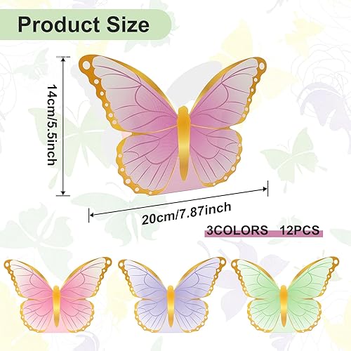 Miniatura 2 de WOOPSOO 12 centros de mesa de mariposa para decoración de mesa de fiesta, baby shower, cumpleaños, decoración de fiesta de té, decoración de mesa de
