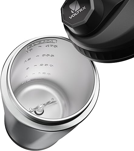 Miniatura 4 de VOLTRX Botella agitadora, mezclador eléctrico recargable de galio USB C para batidos de proteínas y batidos de reemplazo de comidas, sin BPA,