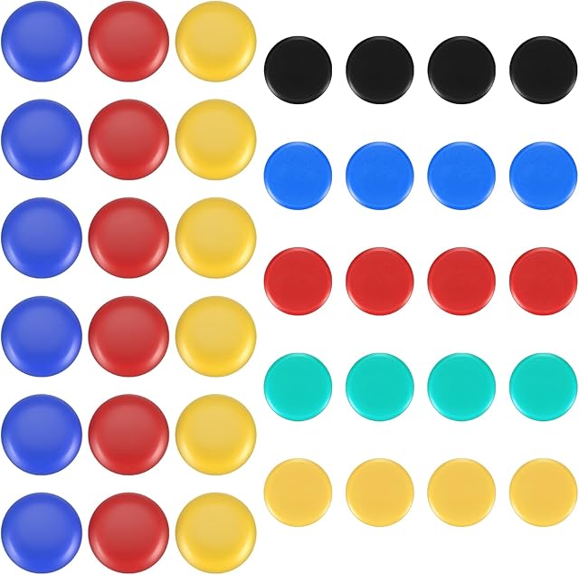 38 Pcs Whiteboard Magnets, Fridge Magnets, Coloured Notice Boards Planning Boards Magnets, Round and Mushroom Small Office Magnets for Refrigerator White Boards Home School Picture Magnets