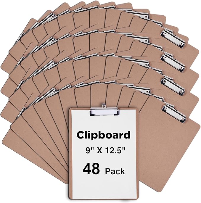 Clipboards Bulk, Woswel Hardboard Office Clipboards 48