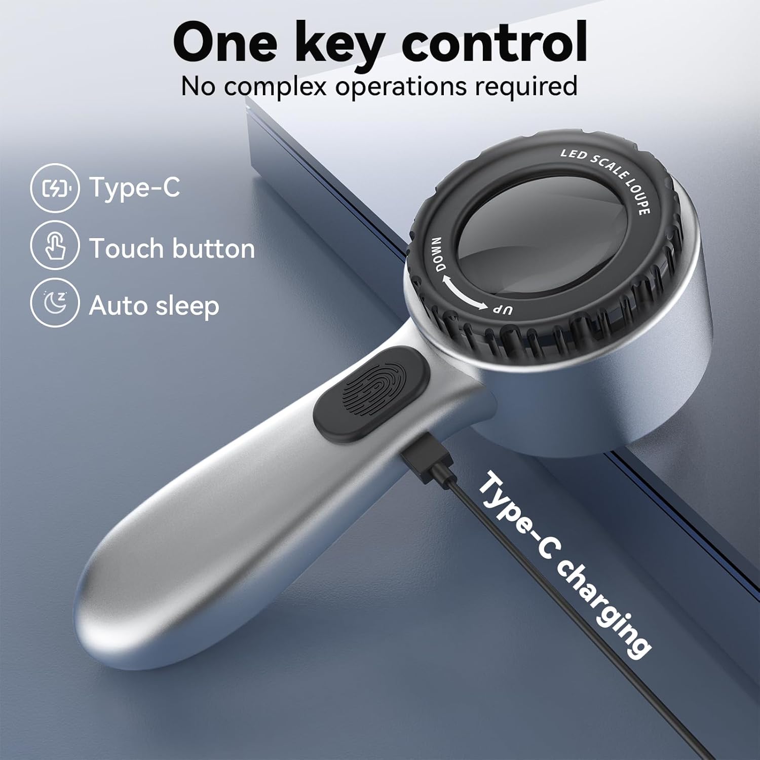 Rechargeable Polarized Dermatoscope, 10x Magnification Pocket Skin Analyzer Light for Dermatology and Epiluminescence Examination