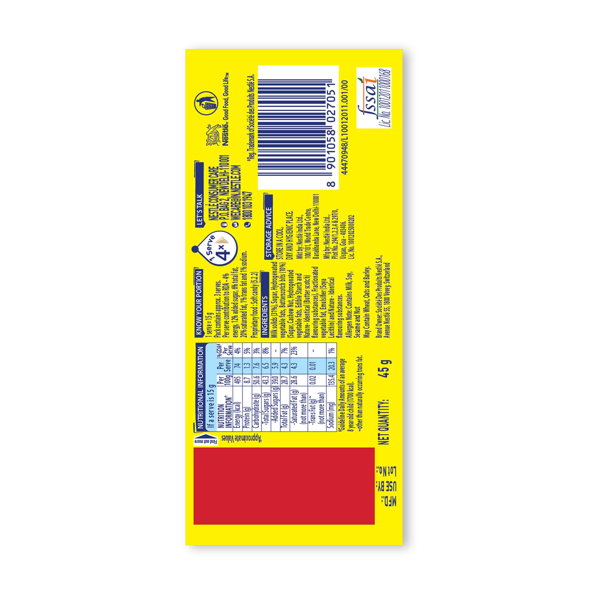 Nestlé Milkybar Mould Butterscotch Bite, Yummy & Creamy Treat, 45g 3