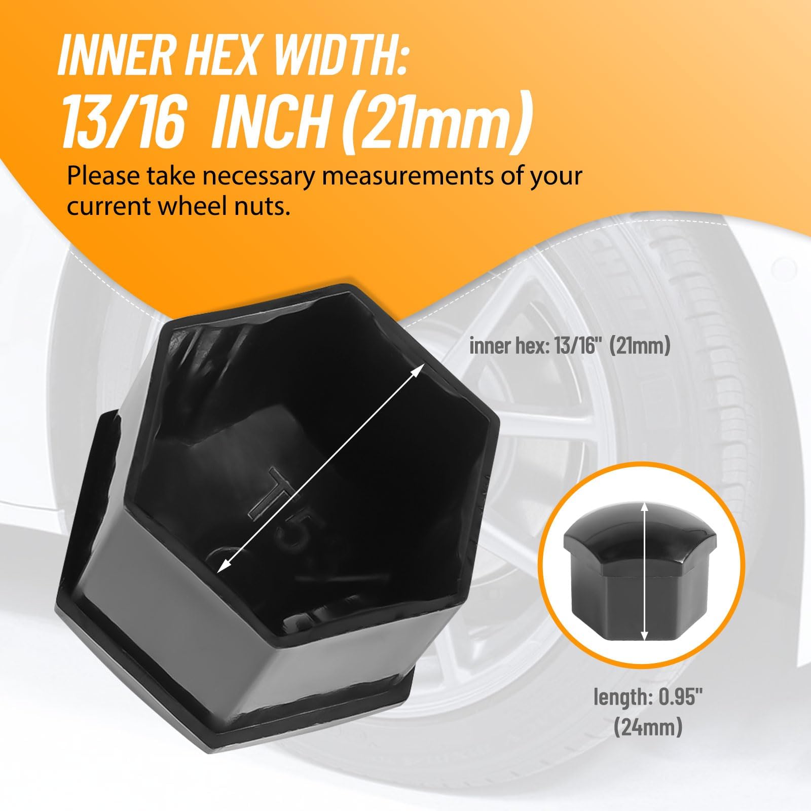 20 Pcs Wheel Lug Nut Covers Bolt Caps,21mm Universal Car Tire - View #5