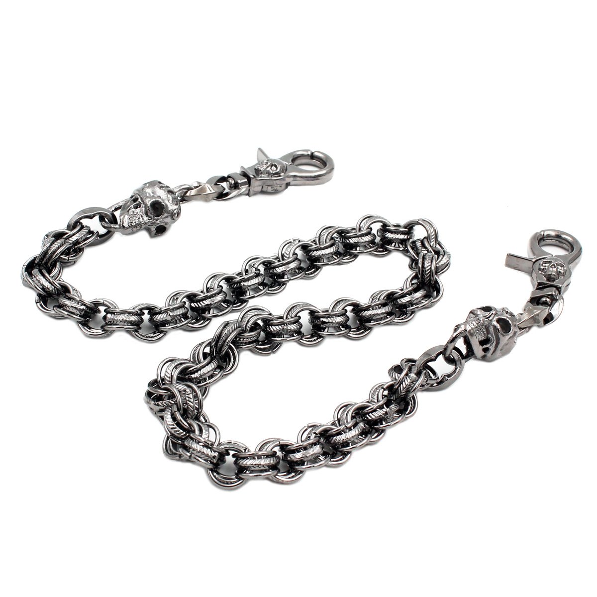 UNIQSUMUNIQSUM Fire Skull charm Vintage Ring links wallet chain Punk Key chains SJ19