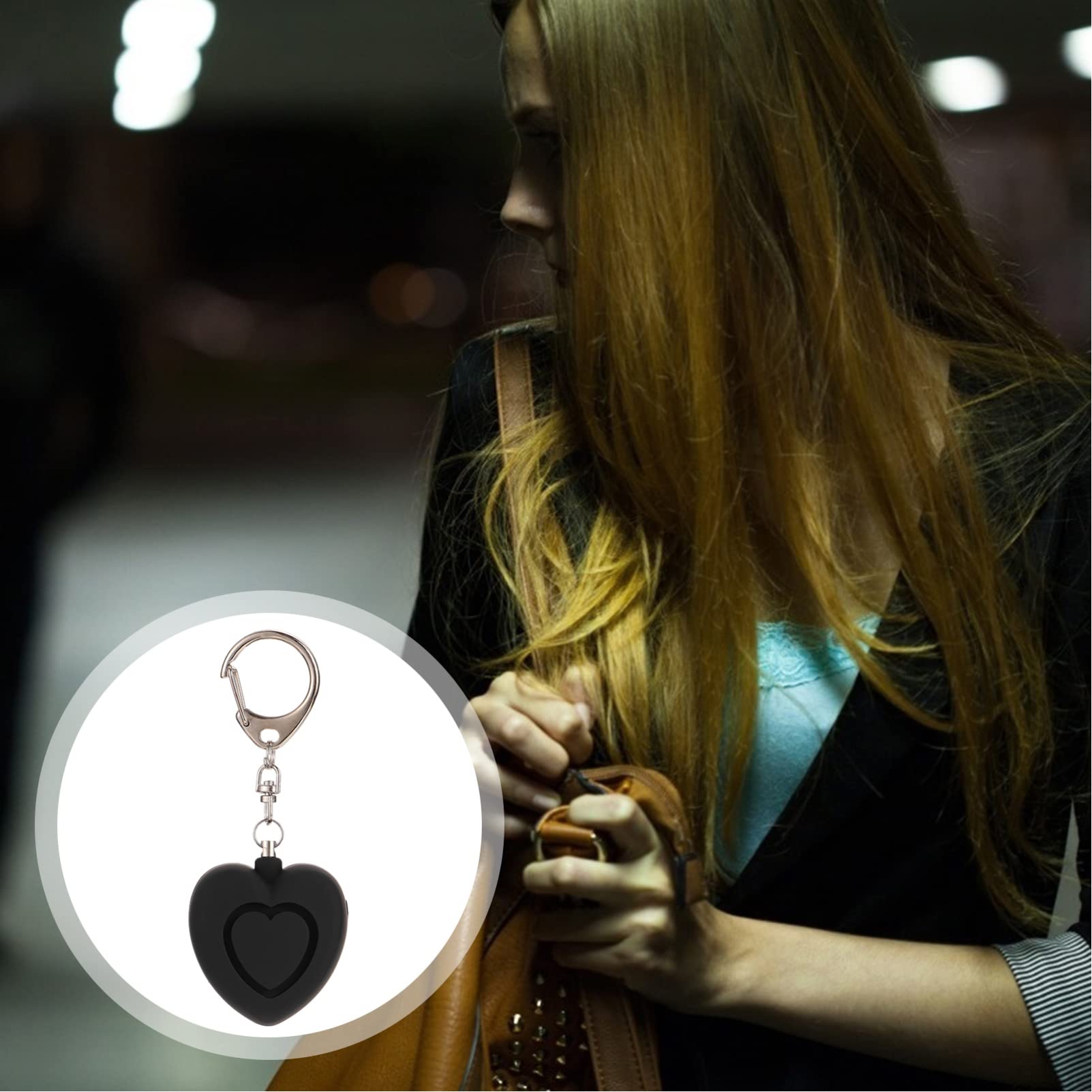 Uonlytech 4stücke Herzförmiger Persönlicher Sicherheitsalarm Mit -lichtern Tragbarer Alarm Für Frauen Für Notfälle Und Für Maximale