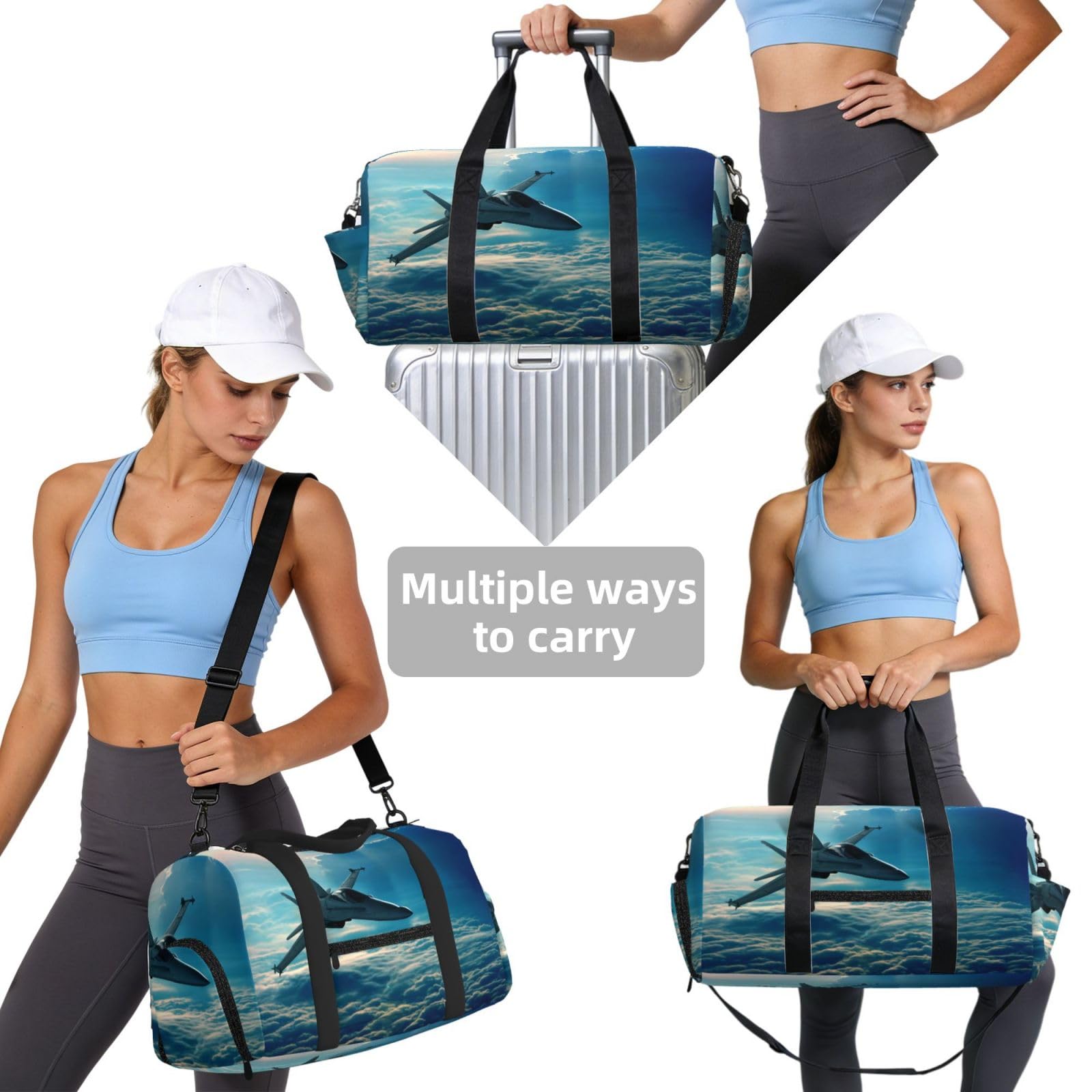 Samoloty myśliwce drukowane Ręczna torba sportowa crossbody Ręczna torba podróżna