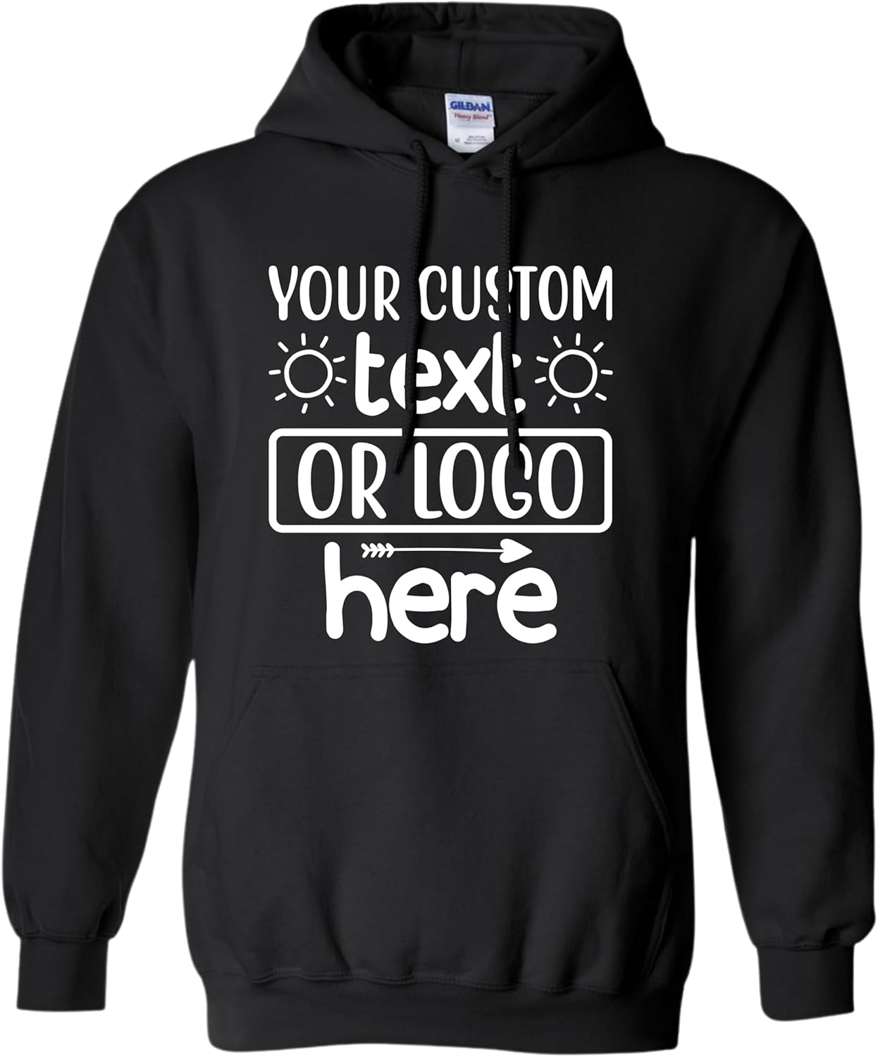 Custom Hoodie Adult Youth Print Your Own Text Image Logo or Design on Front & Back Personalized Hooded Sweatshirt - Image 2