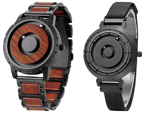 EUTOUR Magnetic Wooden Watches for Men and Women with Unique