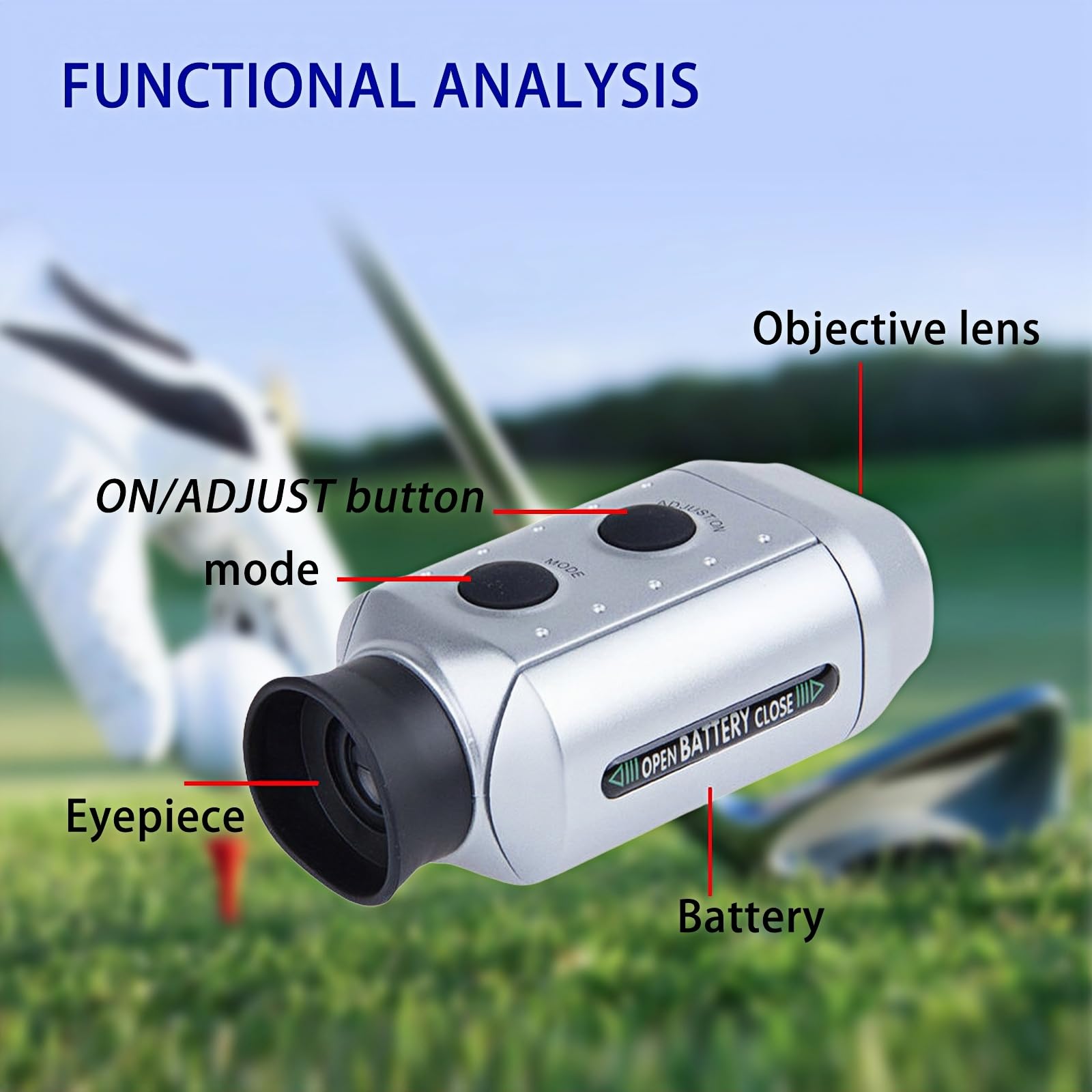 Flintronic Telemetro da Golf, Telemetro Golf 930 Yards, 7X Telemetro Caccia, Telemetro Digitale con Batteria Integrata, per Golf, Tiro al Bersaglio, Caccia