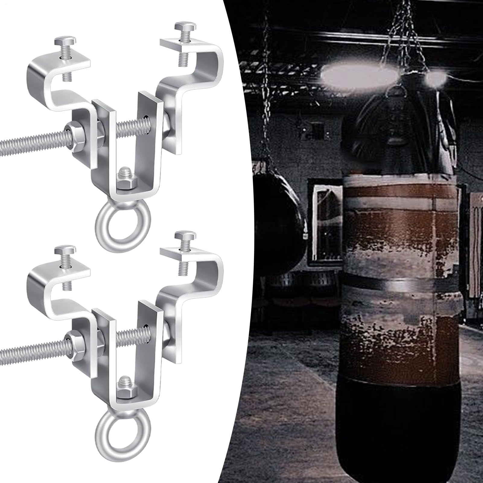 I Beam Clamps Heavy Duty, Steel Ceiling Mount Bracket, 0,79 pulgadas Secure Boxing Bag Hanger, Industrial-Grade Punching Hook, Anti-Slip Grip System for Marcial Arts Training Garage