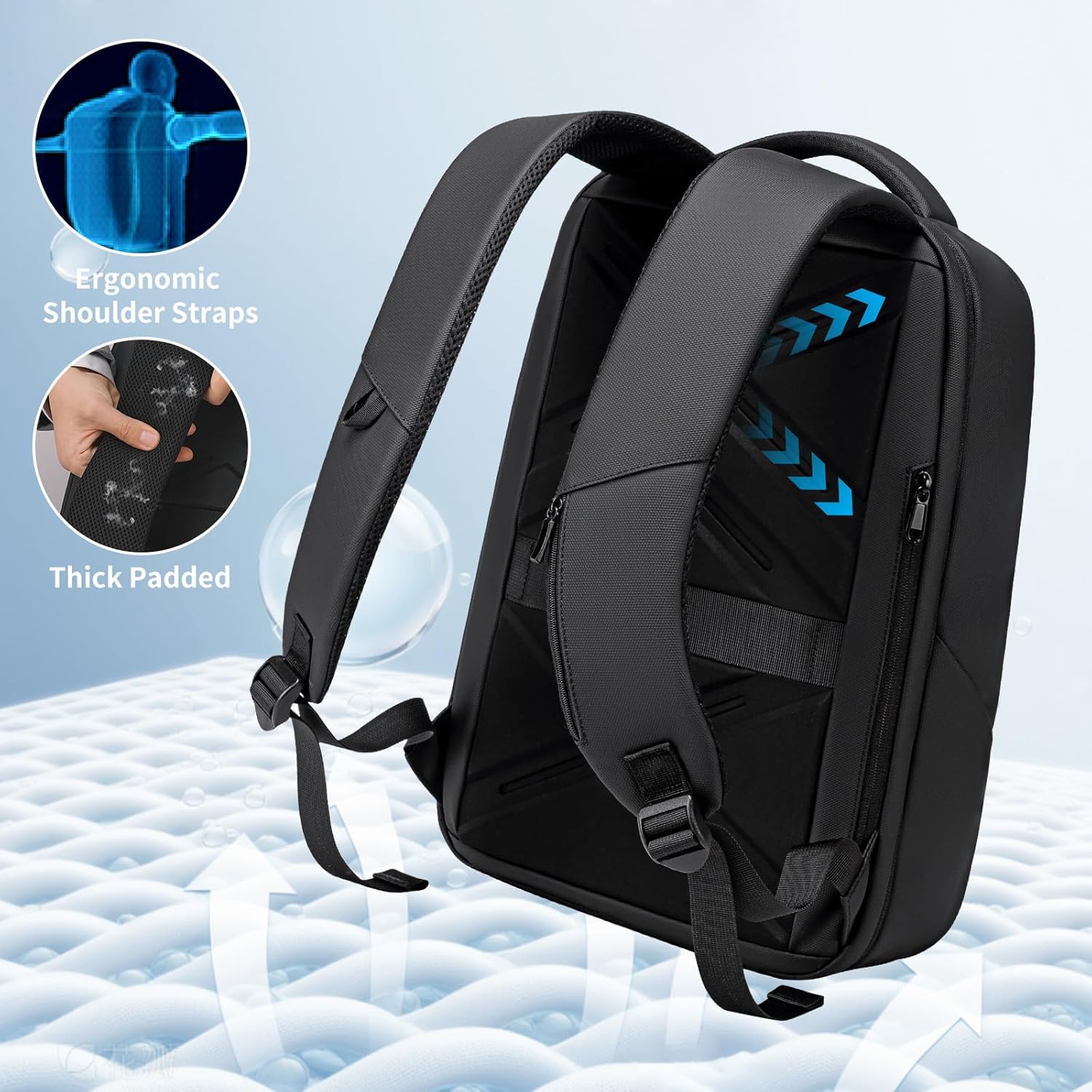 FENRUIEN Laptop Backpack for Men, 15.6 Inch Work Backpack, Water-Resistant 1800D Oxford for Office/Commute/Travel - Image 5