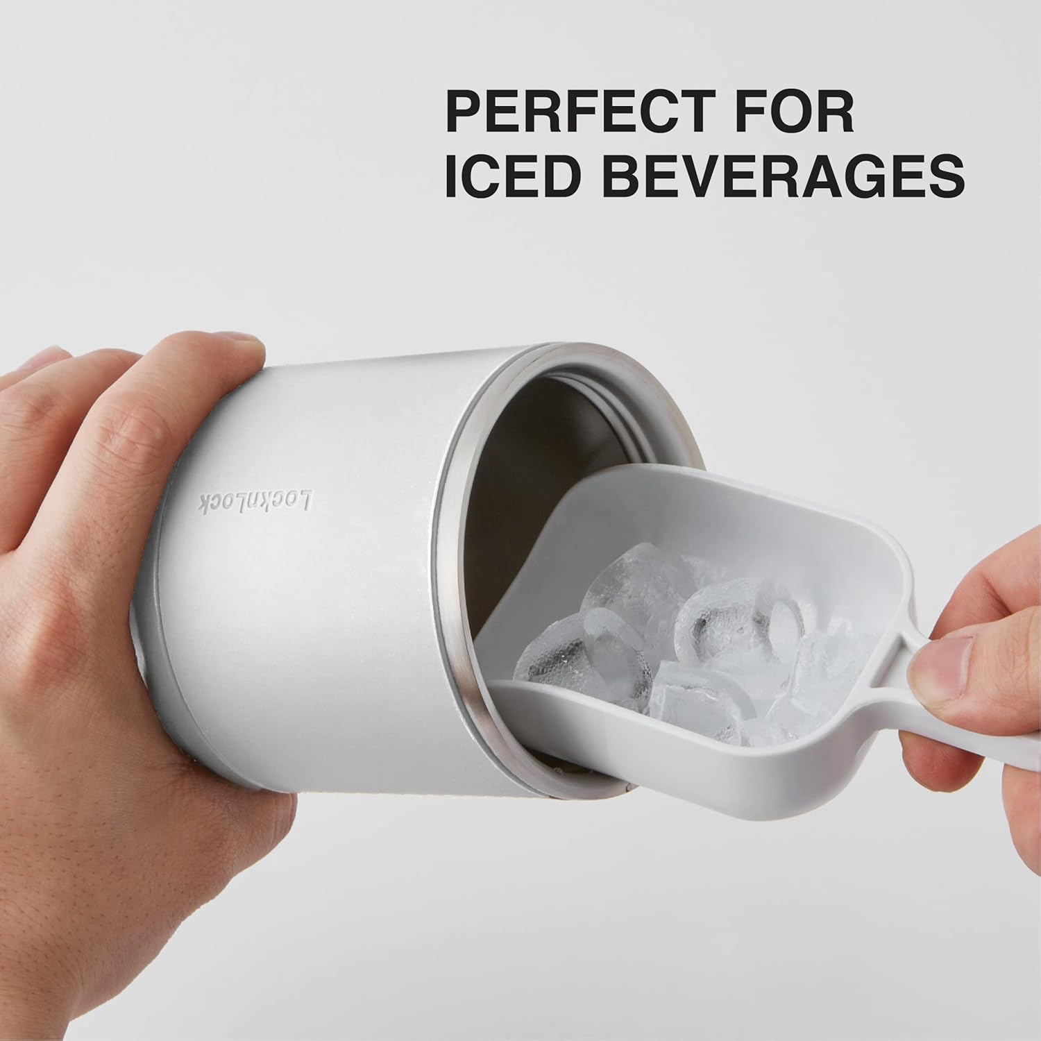 LocknLock Metro Tumbler Stainless Steel Double Wall Insulated with Non-slip grip, Lid, 22 oz, Off-white - Image 3