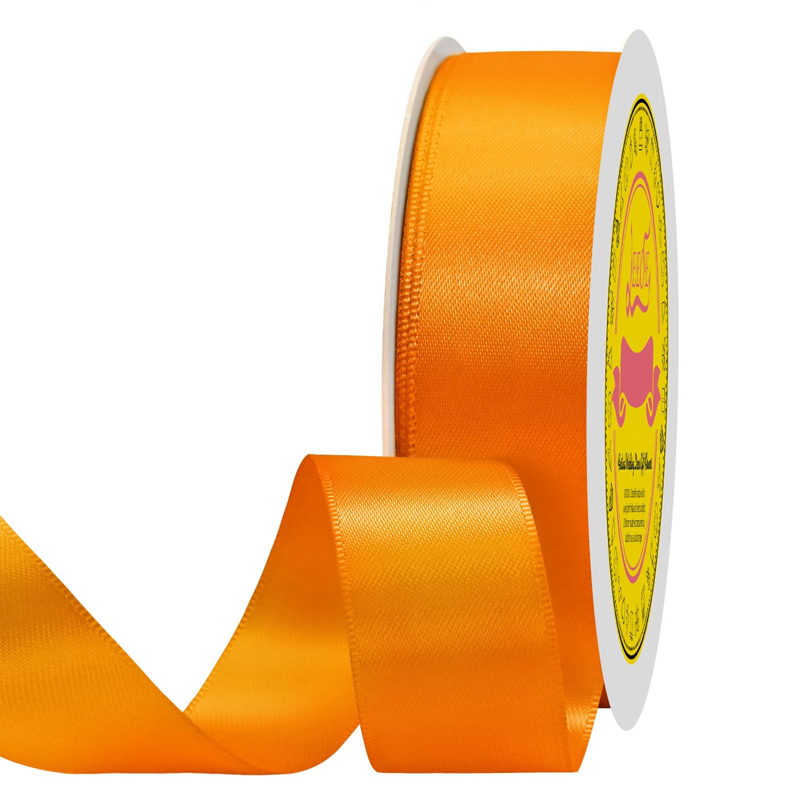 Double Face Autumn Orange Satin Ribbon 7/8 inch X 100 Yards Polyester Autumn Orange Ribbon for Gift Wrapping Very Suitable for Weddings Party Hair Bow Invitation Decorations and More