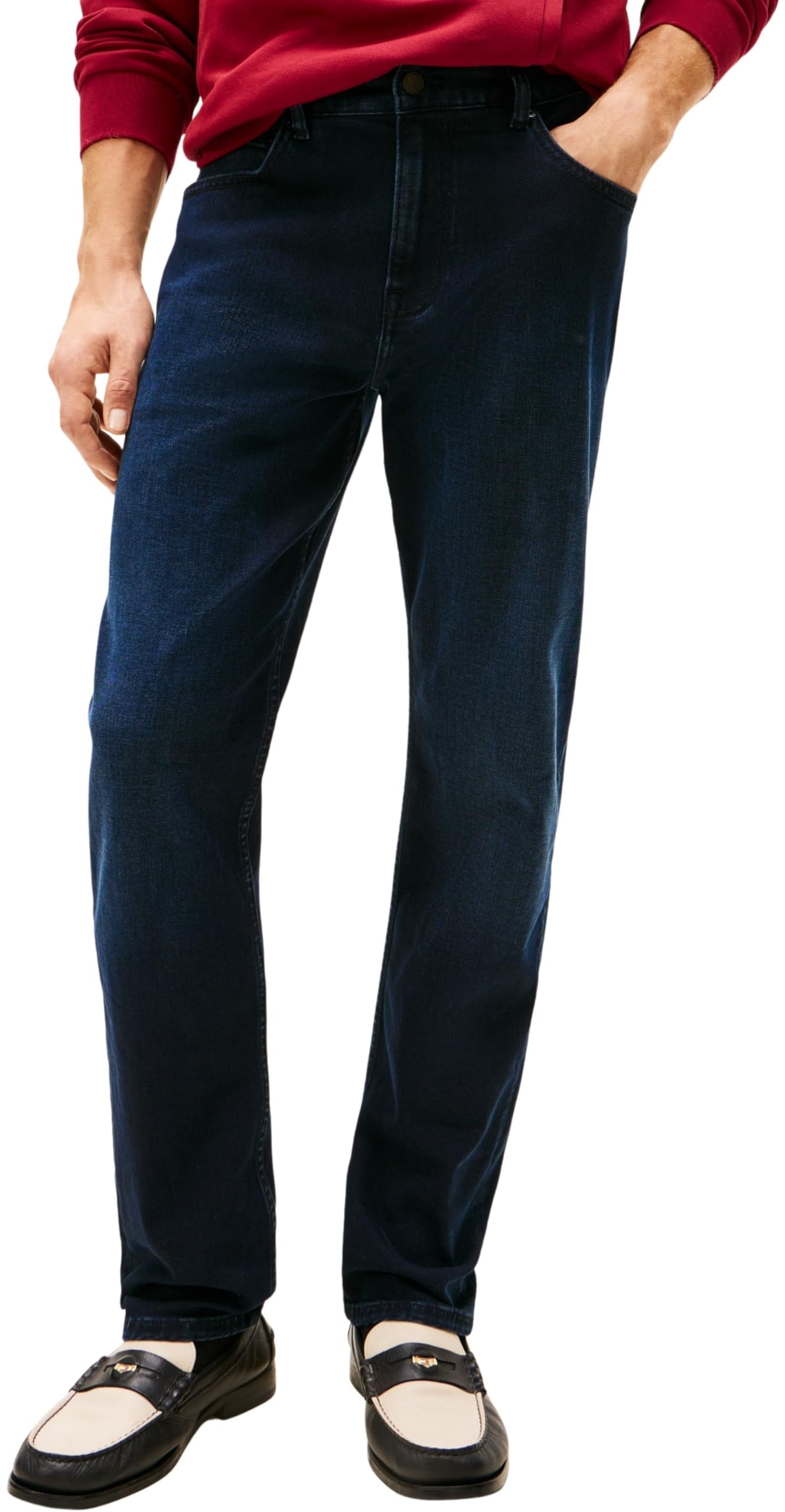 Tommy Hilfiger Men Straight Denton LUX Blaze BLBLK MW0MW41892 Straight, Denim, 36W / 34L