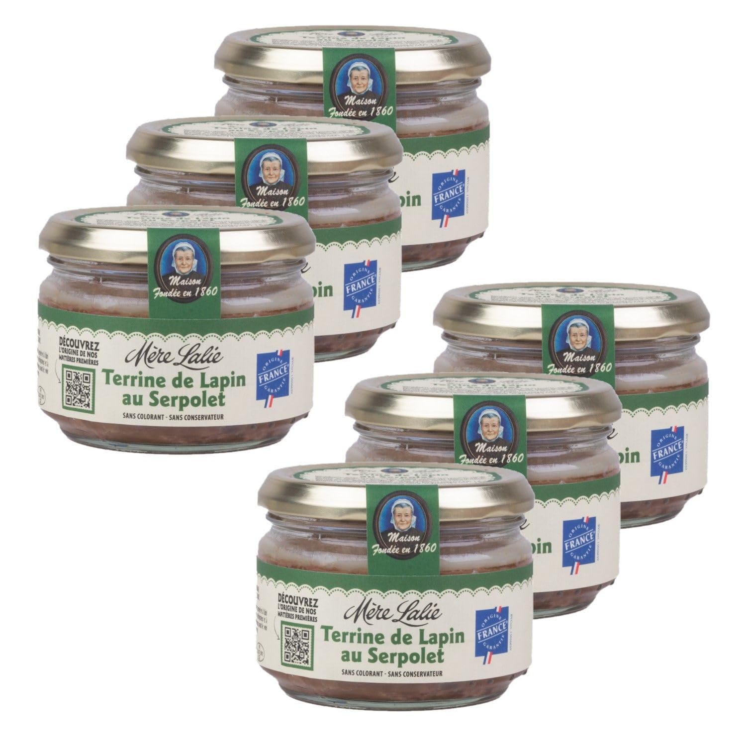Lot 6x Terrine de lapin au serpolet - Pot 180g