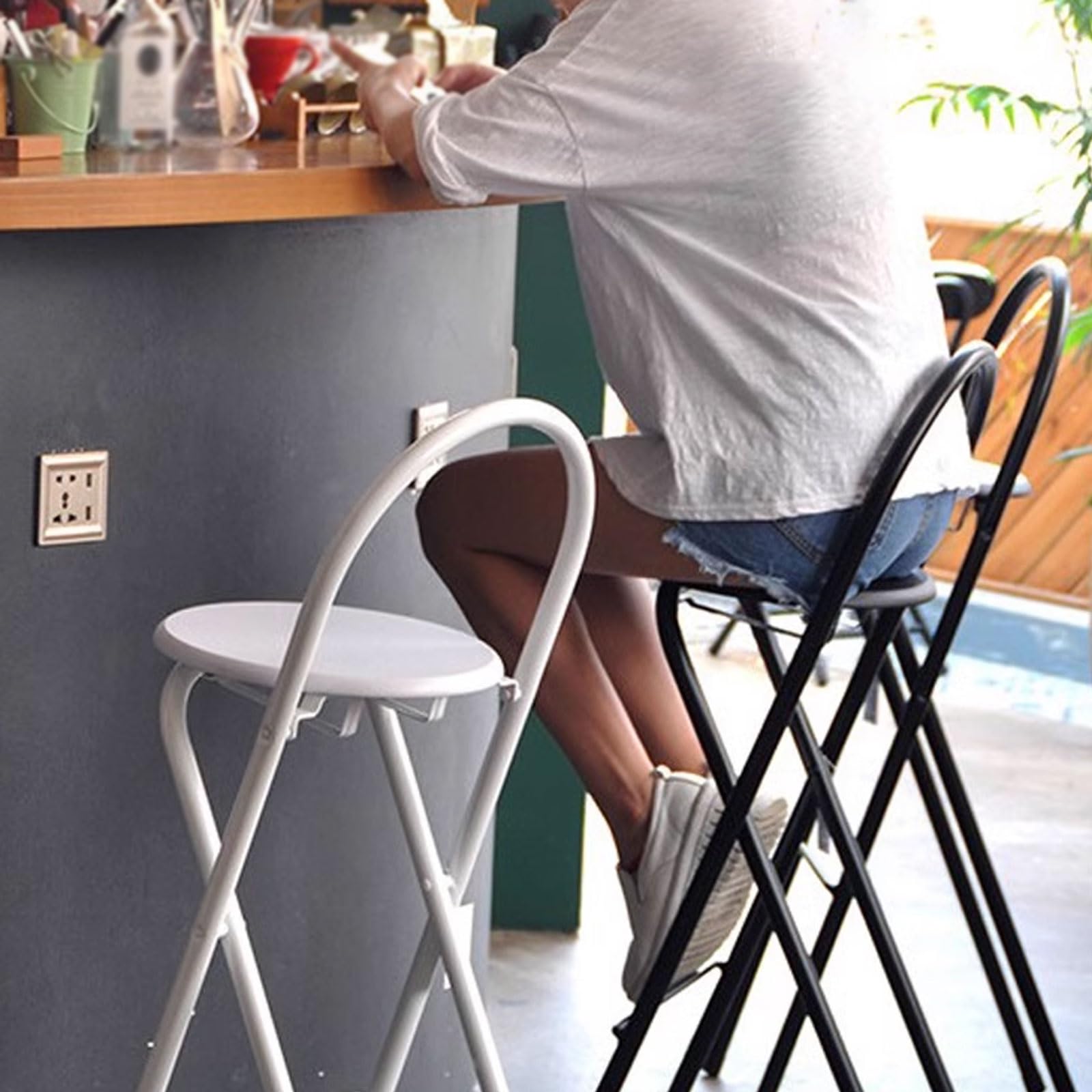 Amazon｜持ち運び 背もたれ 室内折りたたみ椅子 おしゃれ 室内