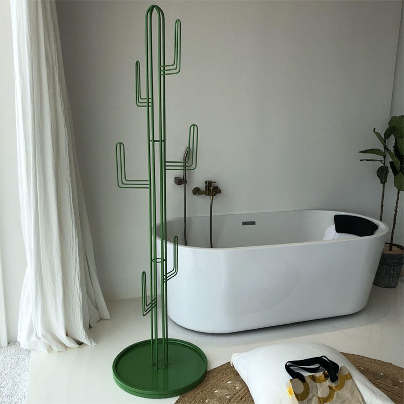 HYO&ZOY Portemanteau à vêtements, portemanteau, Cintre à Chapeaux, avec Base Ronde Stable, en Forme de Cactus, for vêtements, Chapeaux, Sacs, for entrée, Couloir, Chambre à Coucher, en métal(Green)