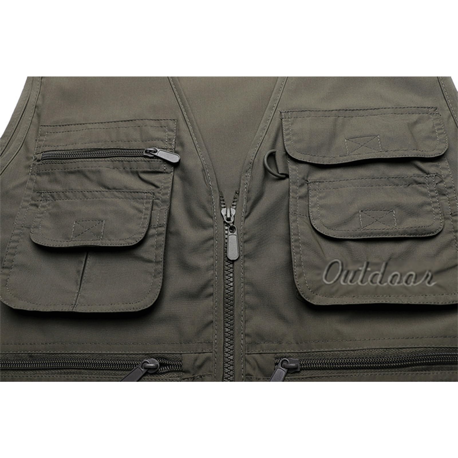 Wygwlg Gilet da uomo multitasche sciolto di grandi dimensioni, Giacca da uomo casual da lavoro all'aperto da pesca, da viaggio, per foto, Giacca casual senza maniche Taglie forti Capispalla slim fit
