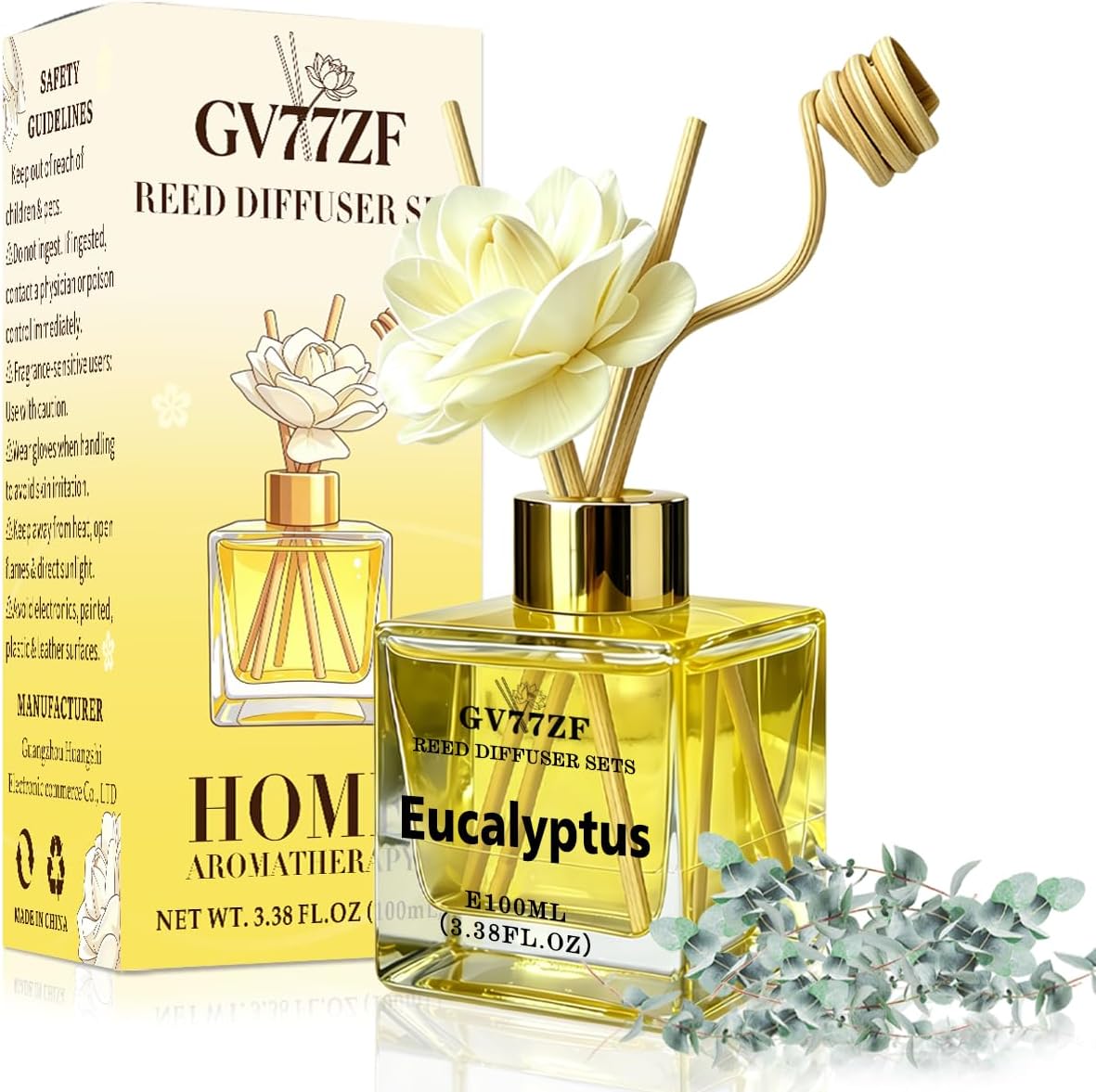 Eucalyptus Reed Diffuser Set 3.38oz (100ml) Home & Office Decor