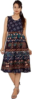 Narsinhenterprises cotton printed frock (n/p frock - blue)