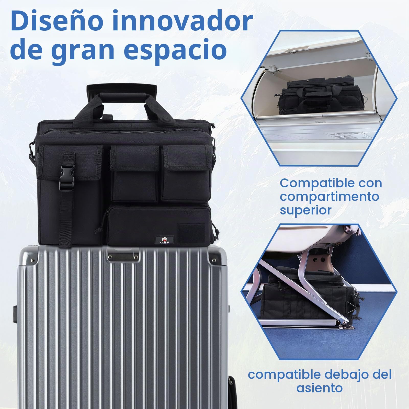 GES Maletín Táctico Militar para Hombre, Bolso de Hombro Multifunción de Nylon con Hebilla de Metal, Bandolera Mensajero para Cámara, Trabajo y Aire Libre