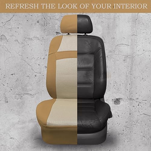 Miniatura 12 de CAR PASS - Juego completo de fundas de asiento de auto color rosa, respiración de aire en verano, de malla de 5mm de esponja compuesta