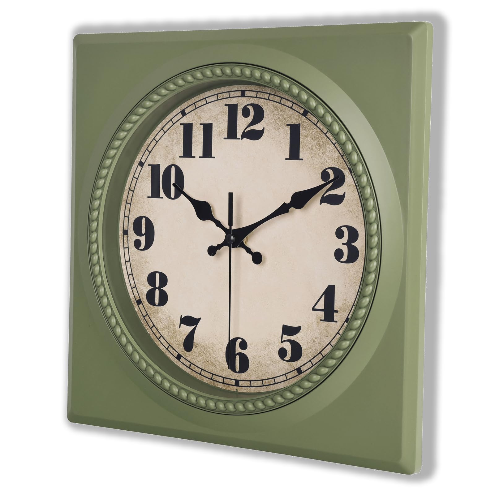 Alarllok Vintage Wall Clock 1950s Style - Retro 50's Mid Century Square Wall Clocks Battery Operated for Kitchen Living Room Home Decor - 12 Inch,