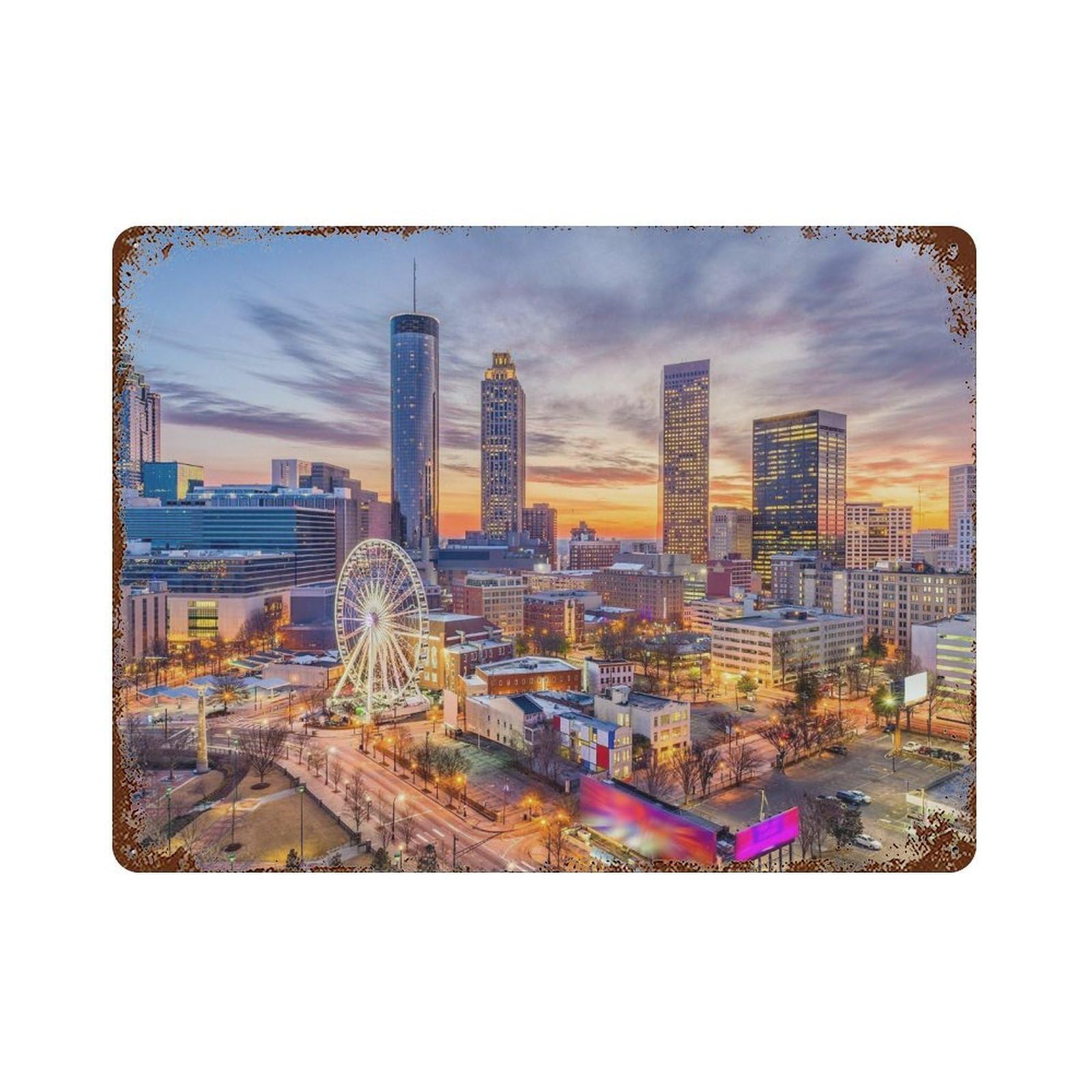 xiaoxiaoshen Real Photo Atlanta Decor Georgia Wall Decor Art Metal Tin Poster Modern Home Decor Art Home Bar Shop Decorations Vintage Sign 30x40cm
