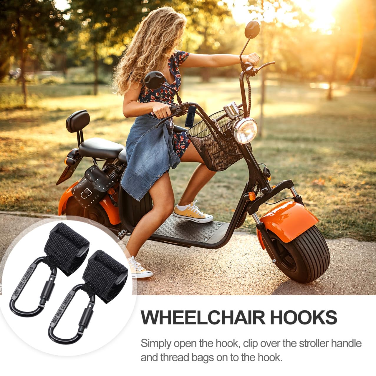 MERRYHAPY 2pcs Pushchair Hooks Diaper Bags Holder Wheelchair Hooks Stroller Clip