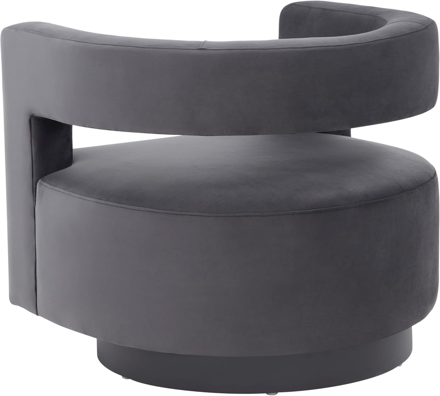 SAFAVIEH Couture Collection Edgar Dark Grey Velvet/Silver Swivel Chair (Fully Assembled)