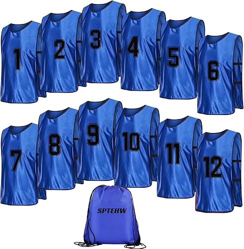 Paquete de 12 chalecos de entrenamiento para niños, jóvenes y adultos