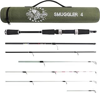 Rigged and Ready Smuggler Series Travel Fishing Rods. 4 Unique Super Compact Multi-function Rod lengths