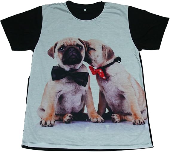 Amazon Pure プリントtシャツ パグ 犬 アニマル おもしろtシャツ メンズ 並行輸入品 Tシャツ カットソー 通販