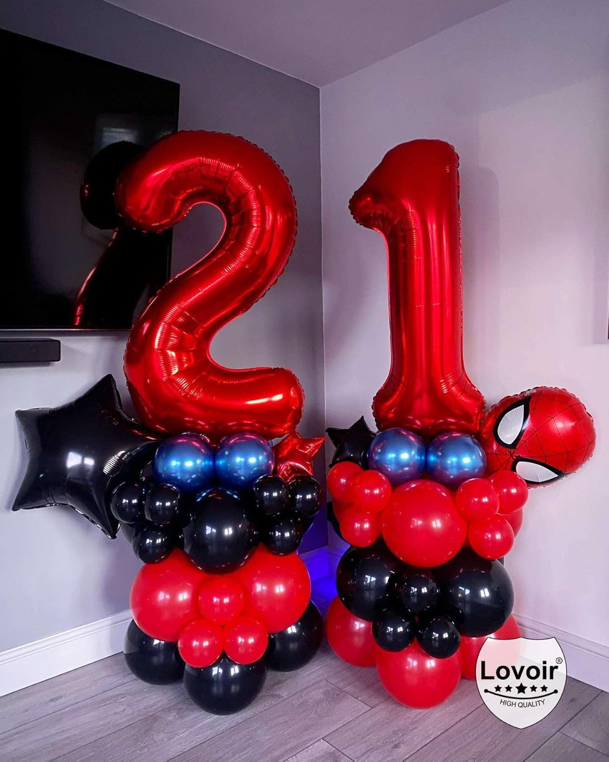 Red 28 Number Balloons, 40 Inch Giant Number 28 Balloons Foil Mylar Helium Red Number Balloons for 28th Birthday Party Supplies Anniversary Event Celebration Decorations - Image 3