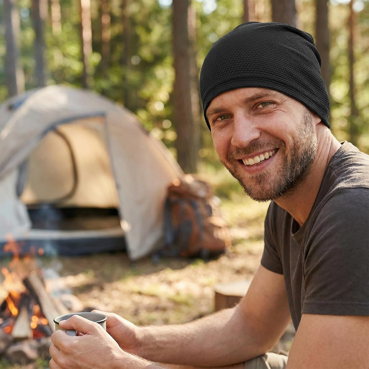 2 Pcs Skull Caps for Men Women Cooling Breathable Mesh Skull Cap Running Caps for Running Cycling Sport - Image 5