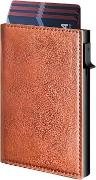Wallet for Men, Mens Minimalist Wallet 9-14 Cards, RFID Blocking Smart Pop Up Card Wallet, Metal Aluminum Credit Card Holder,Slim Compact Wallet with Money Clip ID WindowRedish