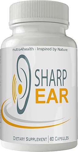 Sharp Ear Suplemento completo para aliviar el tinnitus, 60 cápsulas, mezcla patentada para reducir el zumbido de los oídos y apoyar una función