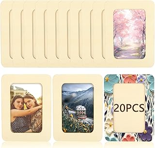 20 PCS Wooden Picture Frames for Crafts DIY Wood Picture Frames Unfinished Solid Wood Photo Picture Frames for 4 x 6 In Photos Standing Wooden Photo Frames for DIY Crafts Painting Arts Projects