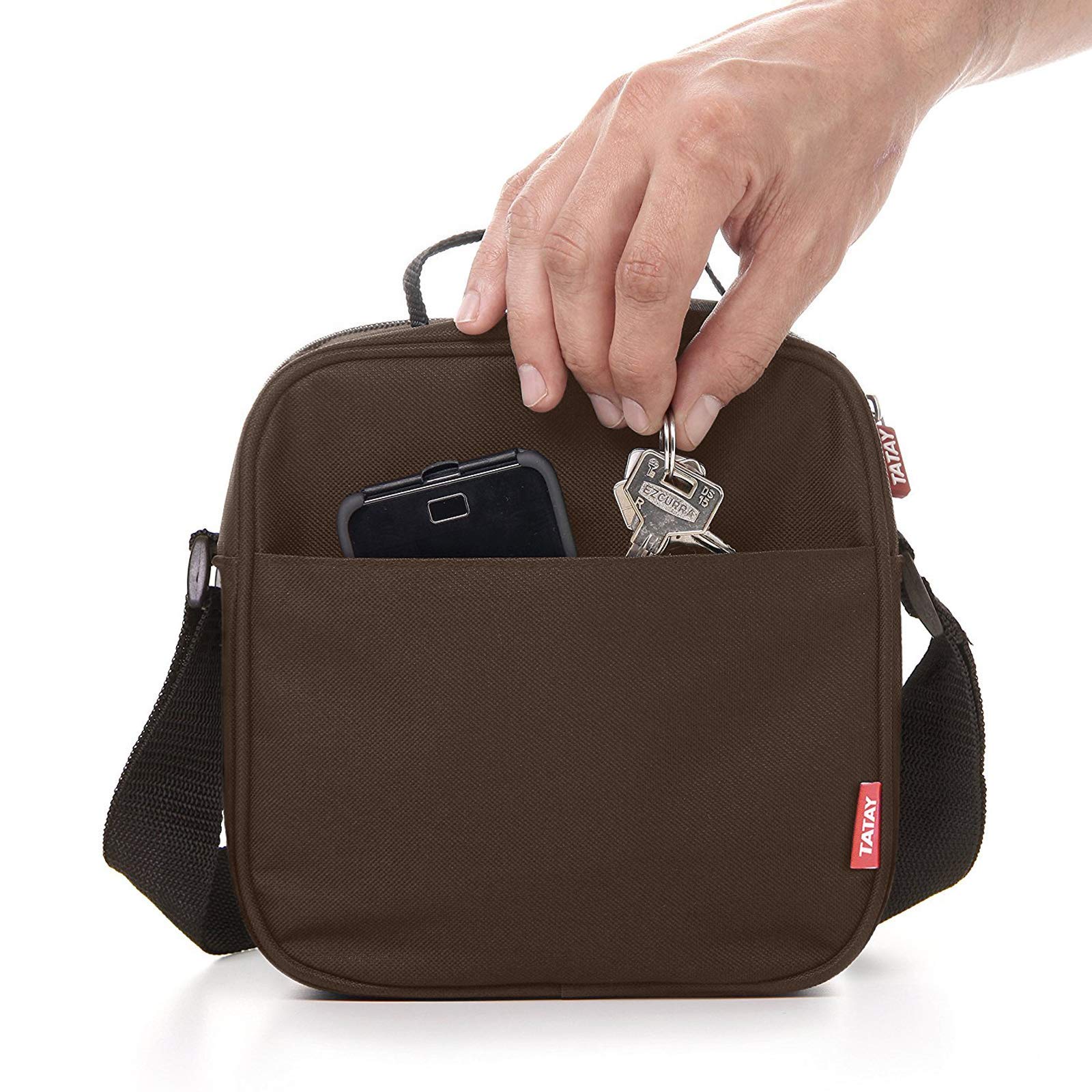 Tatay Sac Isotherme Repas, Capacité 3 L, Avec 4 Boîtes Hermetiques en Plastique (2 x 0,5 L, 2 x 0,2 L) Sans BPA, Échecs. Mesure 22,5 x 10 x 22 cm