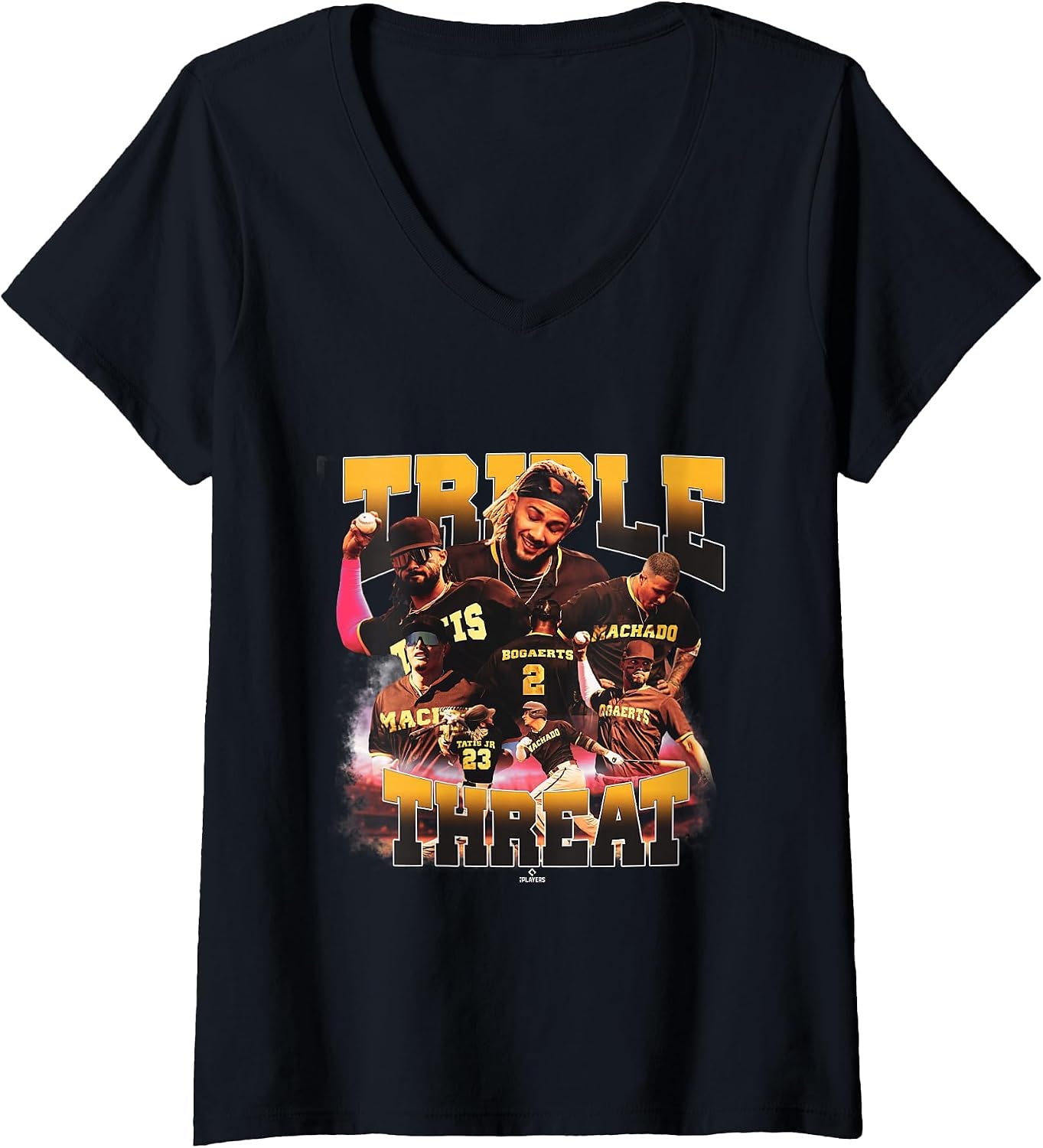 Women's Manny Machado, Fernando Tatis, Bogaerts | MLBTRIO4007 V-Neck T-Shirt
