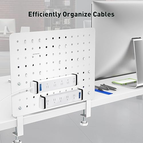 Miniatura 7 de Tablero de clavijas de escritorio con abrazadera, organizador de escritorio de acero, tablero magnético de metal para juegos y oficina, accesorios