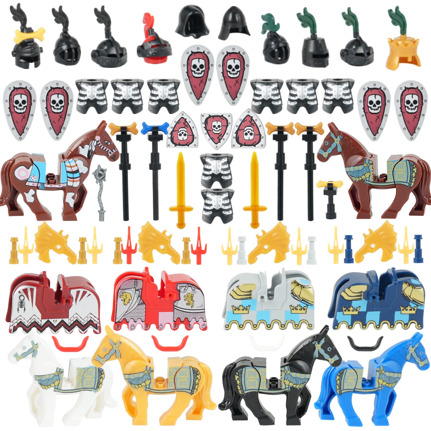 Amazon.co.jp: MOOXI-MOC 中世の騎士戦争 馬の武器 装アクセサリー