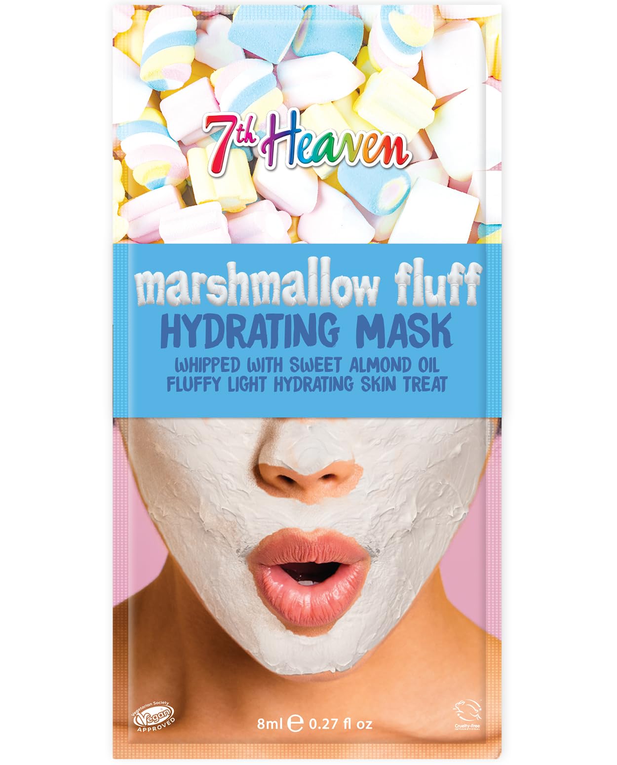 7th Heaven Marshmallow Fluff Peel Off Face Mask, Sweet-Scented Hydrating Face Mask, Vegan - Genuine 7th Heaven Skincare
