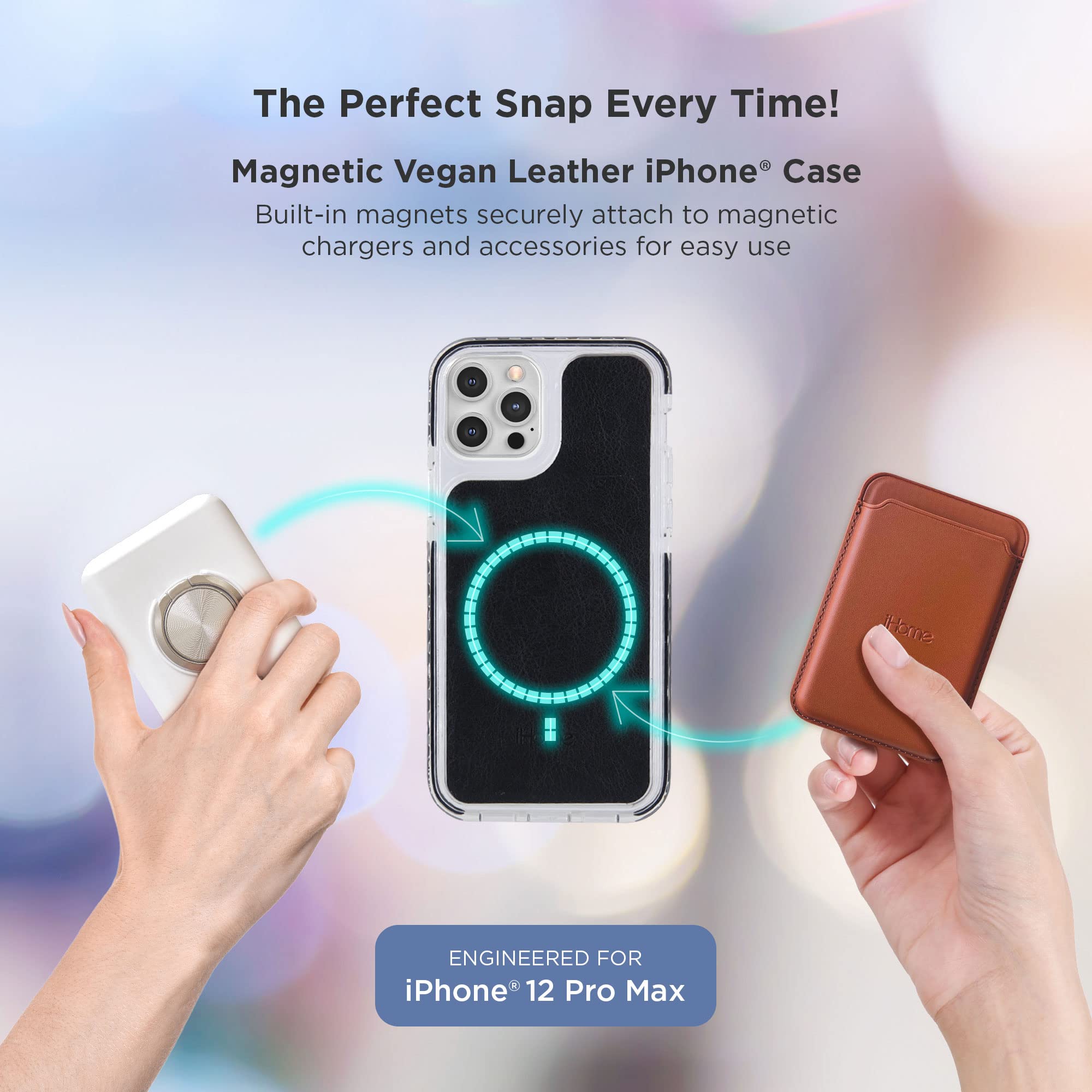 Amazon.com: iHome Magnetic Vegan Leather Velo Case for iPhone® 12