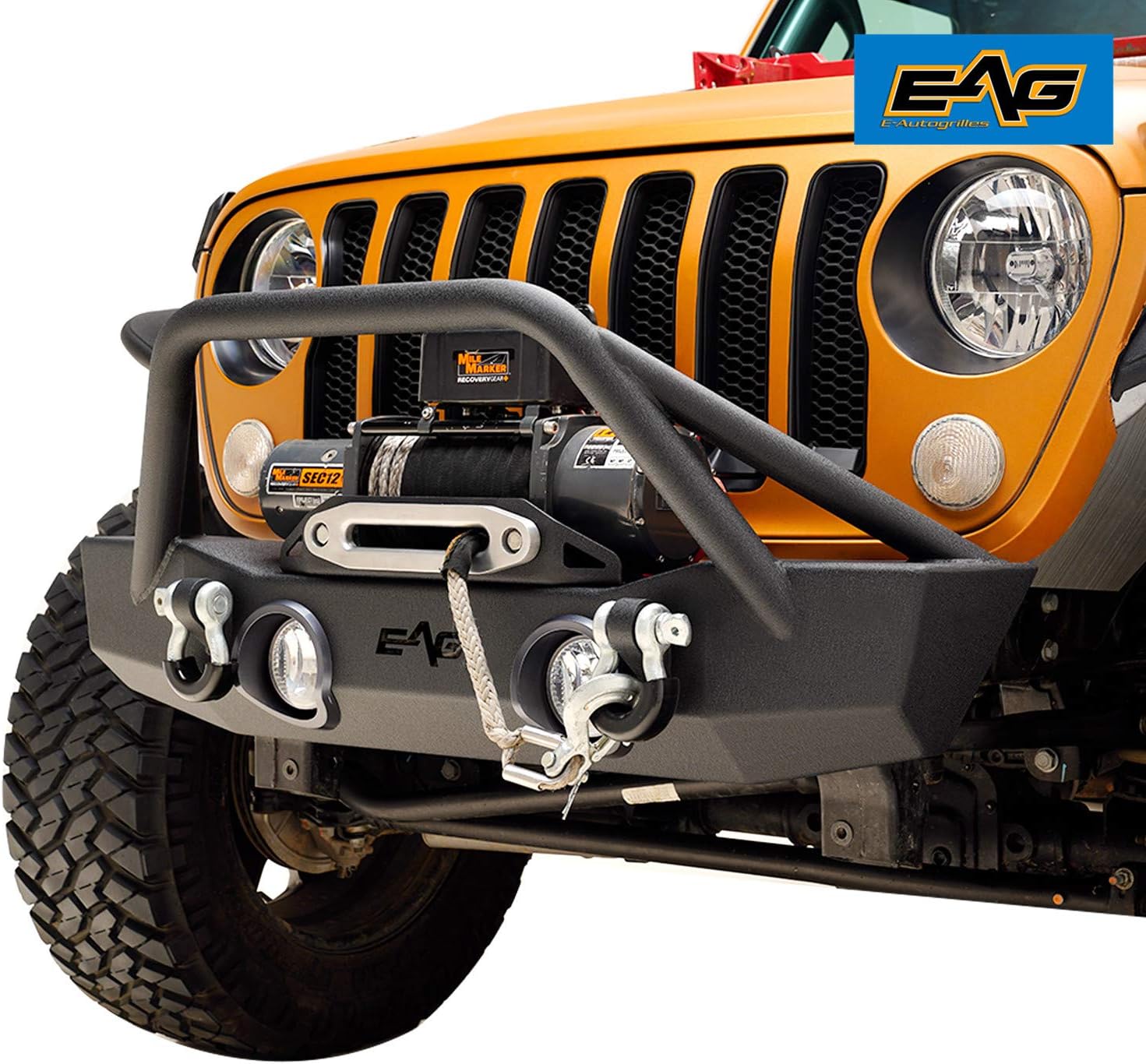 EAG Stubby Front Bumper with Fog Light Hole and Light Frame Fit for 18