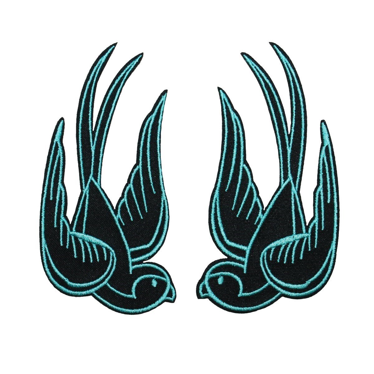 Patch hirondelle bleue brodé pour veste en denim et sac de voyage