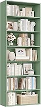 FirFurd Bookcase 7 Tiers Bookshelf Green Living Room Bookcases Free Standing Display Shelf Tall Shelving Unit for Home Office 60x23.5x209.5cm