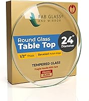 Vista 52 de Fab Glass - Mesa redonda de cristal de 48 in, grosor de 3/4 in, cristal pulido plano templado, Vidrio, Transparente