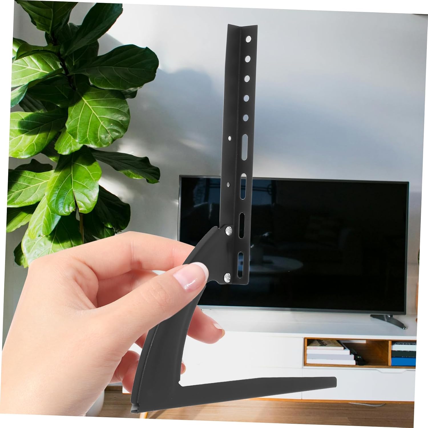 OSALADI 1 Set Adjustable Height Tv Stand Base Mount Space Saving Table Stand for Flat Screen Tvs Strong Durable for Living Areas and Compact Spaces