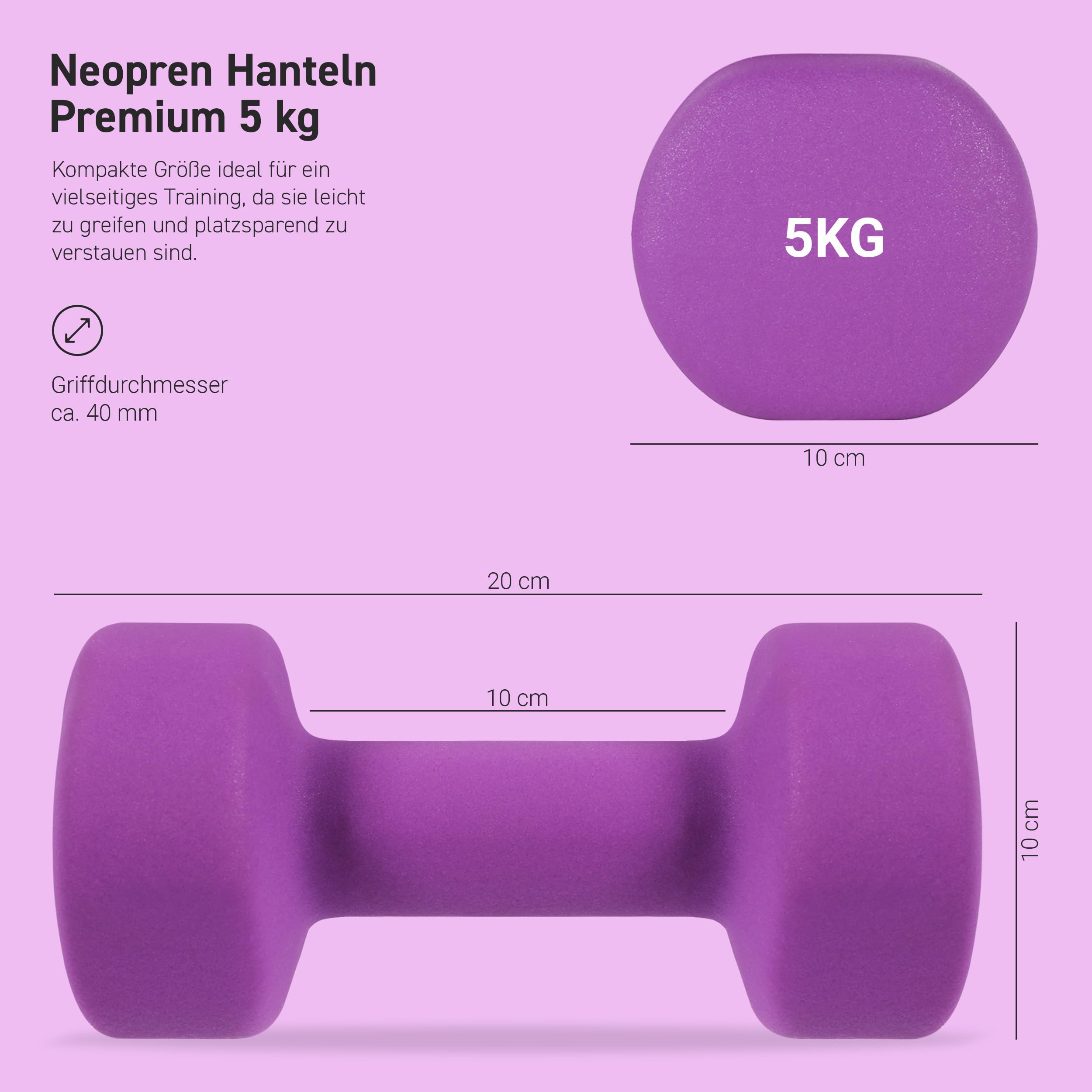 MSPORTS Hantle krótkie, zestaw 2 sztuk, neopren 0,5 – 5 kg, w zestawie plakat z ćwiczeniami, zestaw hantli